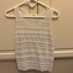 J. Crew White Sleeveless Boxy Tank Top